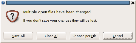 A screen shot showing how to close all files