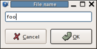 A screen shot showing the File name dialog