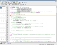 Bluefish while editing HTML
