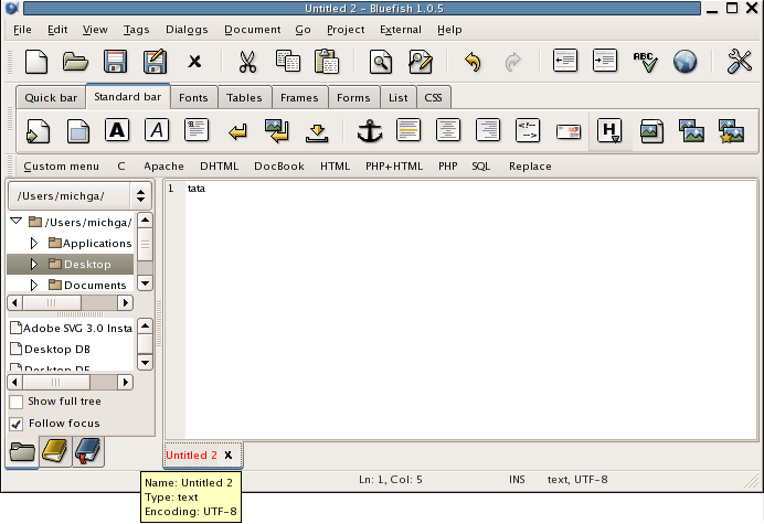 Screen shot of an untitled document window