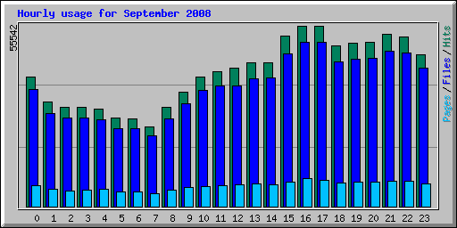 Hourly usage for September 2008